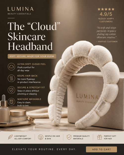 Lumina™ Cloud-Puff Skincare & GRWM Headband